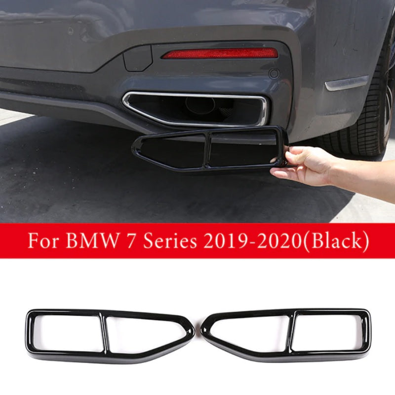 Auspuffblenden für BMW 7er G11 G12 Auspuff Rahmen Abdeckung Sportauspuff 2019-21